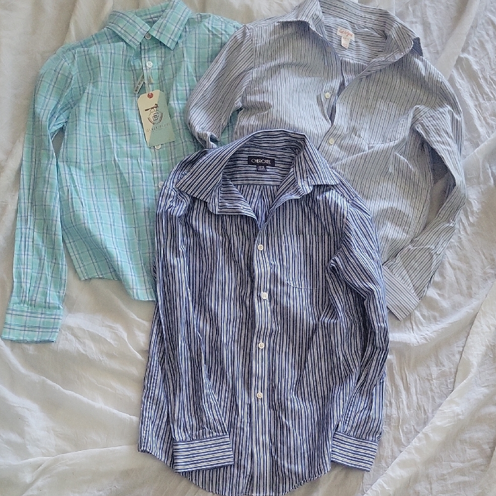 Bundle of 3 Boys 8/10 Button Down Shirts, 1 New With Tags!